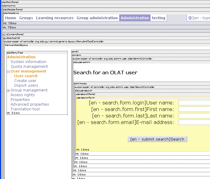 GUI debug stack